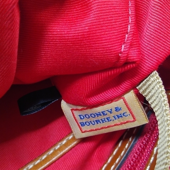 Dooney & Bourke Crossbody Bag Navy Blue Brown Pebbled Leather Adjustable - Picture 12 of 15